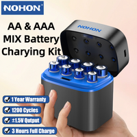 NOHON AA/AAA Rechargeable Batteries 1.5V Mix Kit for Toy Game Console Mouse Remote Control Doorbell Blood Pressure Monitor