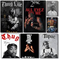 Hip Hop Singer 2-2Pac-MT Tupac Shakur Poster Art painting poster with prints Home bedroom living room decoration gift