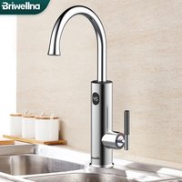 Briwellna chauffe-eau électrique robinet de cuisine 2 en 1 avec affichage numérique en acier inoxydable 220V robinet électrique Geyser Robinet