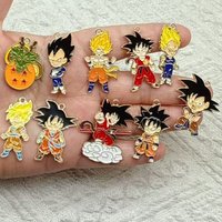 10Pcs Dragon Ball Z Anime Alloy Keychain DIY Backpack Accessories Cute Keyring Gift for Fans