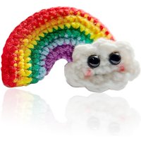 Handmade Brooch Crochet Rainbow Hand-knitted Cotton Wool Breastpin Clothes Cap Sweater Canvas Bag Decoration Cloud Hair Pin