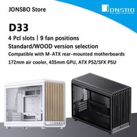 JONSBO D33 Computer Case Gaming Compact Desktop support 360 Water Cooling Glass Side Panel Support for Back-mounted Motherboard