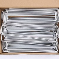 50pcs Landscape Staples, U-Shaped Garden Pins Garden Stakes Staples, Heavy Duty Yard Lawn Tent Stakes Securing Pegs For Weed Ba