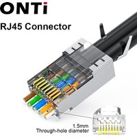 OMAY CAT7 Shielded 10Gbps STP RJ45 Modular Plug Connector with load bar, 50μ Gold-plated Support 23-26AWG
