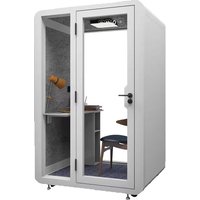 Indoor Movable Soundproof Office Cabin, Portable Acoustic Silent Booth with Ventilation System, Phone Call & Reading Room