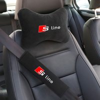 Car Headrest Neck Pillow Seat Belt Shoulder Pad Fit for Audi S Line RS Logo A3 A4 A5 A6 A7 A8 Q3 Q5 RS3 RS4 Auto Accessories