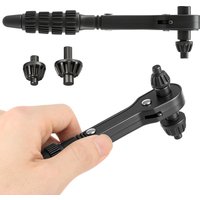 2 in 1 Ratchet Drill Chuck Key Wrench with 3 Replacement Spanner Heads Chuck Key Replacement Tool for Drill Compatible with Most