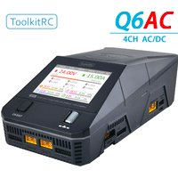 ToolkitRC Q6AC Intelligent Charger 4-Channel 1S 2S 3S 4S 5S 6S AC 400W DC 1000W XT60 Toy Model Car Lithium Battery Fast Charging