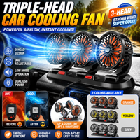 USB Car Dashboard Fan 3 Independent Rotatable Fan Heads Low Noise Auto Air Cooler Vent Circulation Fan For All Vehicle Models