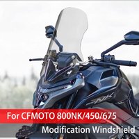 Akcesoria modyfikacyjne do motocykli CFMOTO 800NK/450/675: owiewka, podwyższona, deflektor, osłona przeciwsłoneczna i ochrona klatki piersiowej.