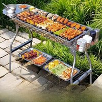 Large Portable Outdoor BBQ Grill Charcoal Grill Cooking Tool for Camping Picnic Garden Home Use Easy to Clean Easy to Carry