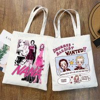 Nana Anime Canvas Tote Bags for Ladies Handbags Kawaii Cute Bolsa Portable Shopping Shoulder Bag