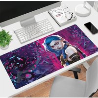 Large Anime Gaming Mouse Pad JINX Vibrant Graffiti Art Non-Slip Rubber Base Desk Mat for Gamers and Office Use Anime Mouse Pad