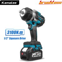 Kamolee 3100NM Brushless Electric Wrench 1/2 inch Cordless Impact Wrench Handheld Power Tool For 18v/21V Battery
