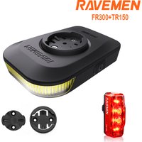 RAVEMEN Bike Lights Set Bicycle FR300+TR150 LED Head Rear Lamp Rechargeable Out-Front Headlight For Garmin Wahoo Taillight IPX6