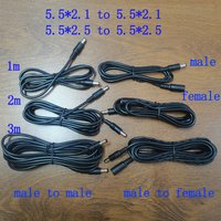 1PC 5.5X2.1/2.5 5.5*2.1/2.5 Male To Male Male To Female DC Plug With 20WAG Copper Wire 1M2M3M Long 5525 5521 DC Socket Connector