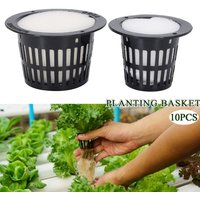 10Pcs Mesh Pot Net Cup Basket Hydroponic System Garden Plant Grow Vegetable Cloning Foam Insert Seed Germinate Nursery Pots