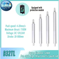 32-mm-Stift-Linearantrieb mit hohem Schub und Schutzmodul, elektrische Metall-Schubstange, maximale Belastung 110 kg, 10–900 mm, für Smart Home