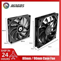Computer 8010 9215 8cm/9cm Thin Fan Small 4-Pin PWM Smart Temperature Control 80x80x10mm/90*90*15mm Chassis Cooling Fan