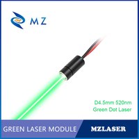 New Economical Compact Green Dot Laser Diode Module 520nm D4.5mm 0.5mW 1mW 5mW 3V Industrial Grade for Woodworking Machinery