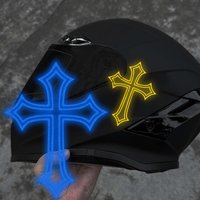2PCS Reflective Cross Motorcycle Stickers Waterproof for DIY Motorbike Fuel Tank Helmet Front Fairing Self-adhesive Vinyl Decals