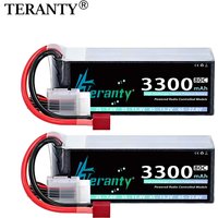 2PCS TERANTY 4S 14.8V 15.2V 3300mAh 60C 80C RC Lipo Battery With T XT60 Plug for RC Car Truck Boat FPV Drone Airplane Hobby