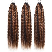 4/30 Highlight Kinky Straight Feather Crochet 100% Human Hair Extension Pre Separated Knotless Crochet Hair For Reusable Braids