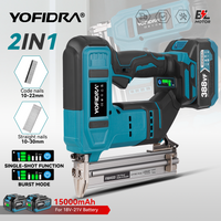 YOFIDRA F30 422J Bürstenlose Elektrische Nagelpistole 2IN1 Multifunktions-Rahmen Tacker Hefter Elektrowerkzeug Für Makita18V Batterie Pin