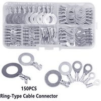 150pcs/set Round Terminal Block DJ431 O-type Lugs Terminals Cold-Pressed Connector Copper Tab Wiring Nose Combination Set
