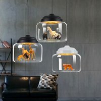 Children's Room Chandeliers DIY Animal Glass Lamps Nordic Cartoon Creative Baby Room Nursery Boy Girl Bedroom Bedside Chandelier