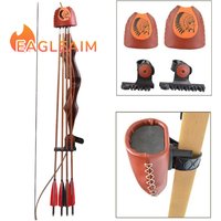 Archery Arrow Quiver Longbow Leather Slide on Quiver Holder 4/6-Arrows,Quick Disconnect Release Recurve Bow Arrow Case F Outdoor