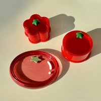 New cute Tomato Jewelry Box Earring Storage Box Portable Creative fashion Storage Plate Desktop Ornament Room Decoration gift