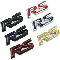3D Metal Logo RS Emblem Badge Car Steering Wheel Cover Stikcer Accessories