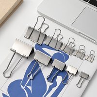 Silver Metal Binder Clips 15/19/25/32/41/51mm Paper Document File Holder Office School Stationery Bulldog Clips