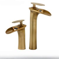 Antique Bronze Bathroom Faucet Gold Lavotory Faucet Brass Black Basin Faucet Hot Cold Waterfall Faucet Hot and Cold Sink faucet
