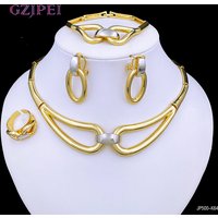 Arabic Jewelry Set For Women Charm 18k Gold Plated Full Jewelry Black And Gold Color Necklace Set Party Accessories
