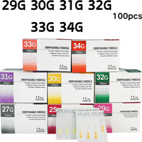 100pcs Painless small needle painless Tattoo Piercing Needles 29G 30G 31G 32G 33G 34G Micro Hypodermic Needles Eyelid Tools
