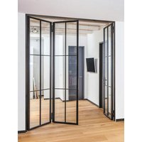 Villa French Design Aluminum Glass Door Double Glazed Metal Narrow Frame Kitchen Bifold Door Interior Accordion Folding Door