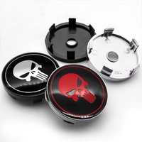 4pcs/set Universal 60mm Skull Emblem Car Wheel Center Cap Hub Covers Badge For Mercedes Benz TOYOTA BMW Chevrolet FORD LEXUS