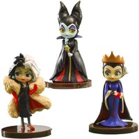 3pcs/Set Q posket Maleficent Petit Villains Descendants 2 Cruella de Vil Queen Action Figure Model Toys for Xmas gift
