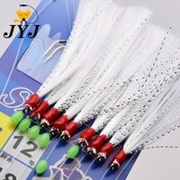 WODJYJ 10 hooks per bag Fishhooks String Hooks Sabiki Hook For Swivel Fishing sabiki Jig Head Luminous Beads
