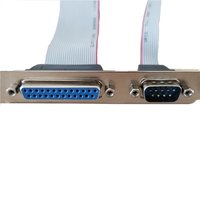 DB25 25Pin Parallel Port Printer LPT + RS-232 RS232 COM DB9 9Pin Serial Cable Cord Wire Bracket 30cm