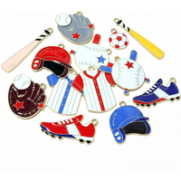 10pcs Enamel Baseball Charms Baseball Helmet Shoes Pendants for Necklace Keychain Bracelet Crafts DIY Jewelry Making Accessories