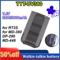 TYT-UV380 7.4V 2800/3600mAh for RT3S for MD-380 DP-290 MD-446 Two Way Radios Walkie Talkie Battery USB-C Charging Port