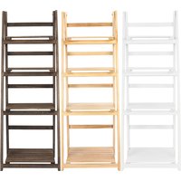 4 Tier Ladder Shelf Display Unit Home Bookcase Stand Plant Flower Storage Rack Solid Wood Standing Shelf Organizer