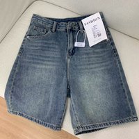 Harajuku High Waisted Loose Denim Shorts Women Vintage Streetwear Wide Leg Knee-Length Jeans Summer Casual Wide Leg Jean Shorts