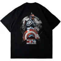Marvel 2026 Superhero TV Series Falcon Winter Soldier Print Fashion Men's Casual Crew Neck Loose Short Sleeve T-Shirt