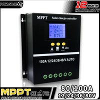 POWLSOJX MPPT Lead Acid Lithium Batteries 36V/48V Solar Charge Controller Regulator 100A/80A LCD Dual USB Quick Charger