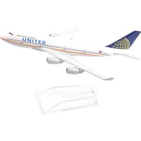 JASON TUTU 16cm United Boeing B747 Airplane Model Airplane Diecast Metal 1/400 Scale Planes