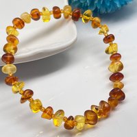 Natural Raw Amber Bracelet Women Fine Jewelry Genuine Chinese Hetian Jades Nephrite Baltic Colorful Amber Tumble Stone Bracelets